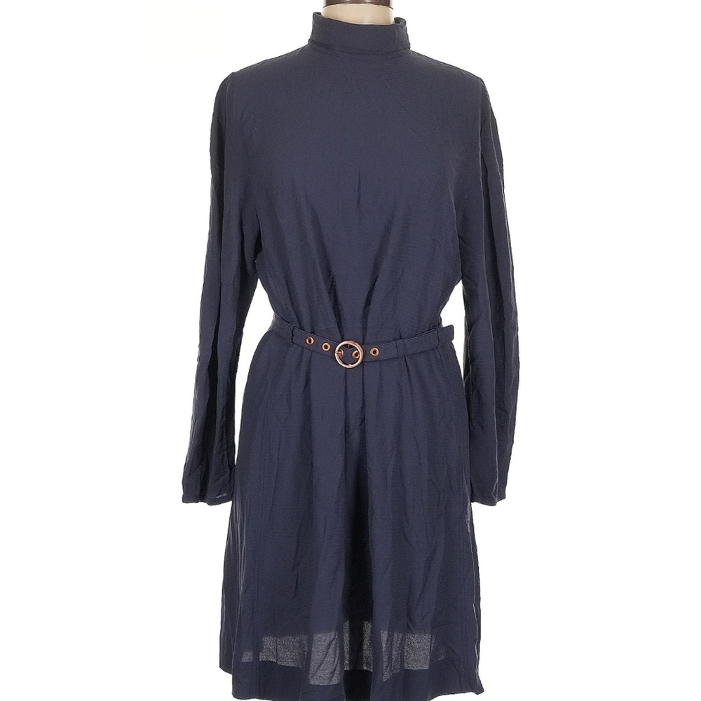 See By Chloe Navy Blue Turtleneck Dress